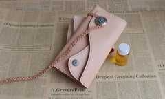 Handmade Leather Mens Clutch Long Wallets Cool Vintage Long Wallet for Women