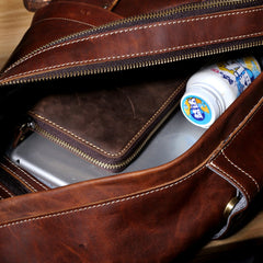 Genuine Brown Leather Mens Cool Chest Bag Sling Bag Sling Backpack for men