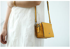 Cute Leather Womens Small Box Crossbody Bag Purse Zipper Shoulder Bag for Women