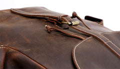 Vintage Leather Mens Backpack Satchel Brown School Backpack Travel Backpack for men