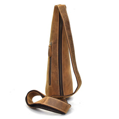 Cool Leather Sling Bag for Men Vintage Chest Crossbody Sling Bag For Men