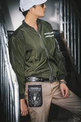 Cool Leather Mens Snake Biker Belt Pouch Waist Bag Drop Leg Bag for Men