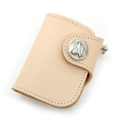 Handmade Leather Small Biker Chain Wallets Cool billfold Biker Wallets with Chain