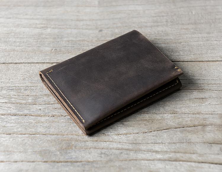 Cool Leather Mens Slim Small Leather Wallets Men billfold Bifold Wallet for Men