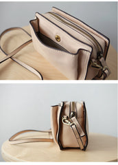 Cute Leather Womens Small Box Crossbody Bag Purse Zipper Shoulder Bag for Women