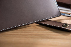Handmade Leather Mens Clutch Wallet Cool Leather Wallet Long Phone Wallets for Men