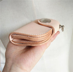 Leather Small Biker Chain Wallets Cool billfold Handmade Biker Wallets with Chain
