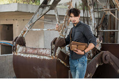 Leather Mens FANNY PACK MENS WAIST BAG HIP PACK BELT BAG FOR MEN