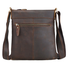 Genuine Leather Vintage Cool Small Shoulder Bag Messenger Bag Crossbody Bag for men
