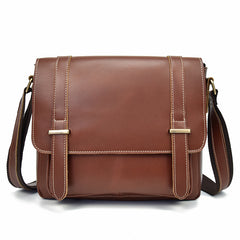Vintage Leather Messenger Bag Shoulder Bag CrossBody Bag For Men