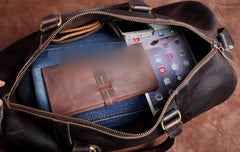 Genuine Leather Mens Barrel Bag Cool Weekender Bag Travel Bag Duffle Bags Overnight Bag Holdall Bag for men