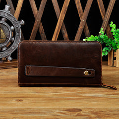 LEATHER MENS Clutch Vintage Coffee Wristlet Bag FOR MEN