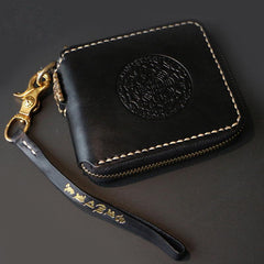 Handmade Leather Mens Biker Chain Wallet Cool Leather Wallets Small Chain Wallets for Men