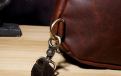 Genuine Brown Leather Mens Cool Chest Bag Sling Bag Sling Backpack for men