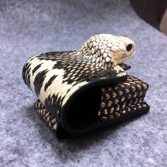 Cool Mens Leather Snake Zippo Lighter Cases with Loop Zippo lighter Holder with clips