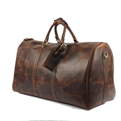 Cool Leather Mens Overnight Bags Weekender Bag Vintage Travel Bags Duffle Bags for Men