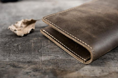 Handmade Leather Mens Clutch Wallet Cool Leather Wallet Long Phone Wallets for Men