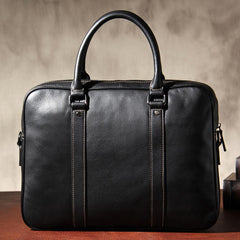 Leather Mens Black Briefcase Shoulder Bag Handbag Laptop Bag Business Bag for Men