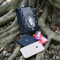 Cool Leather Mens Snake Biker Belt Pouch Waist Bag Drop Leg Bag for Men