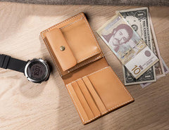 Cool Leather Mens Slim Small Wallets billfold Wallets Bifold for Men