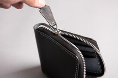 Handmade leather Mens Small biker wallet zipper billfold Chain Wallets for Men