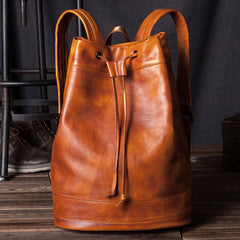 Handmade Leather satchel bag backpack women bag men shoulder bag brown