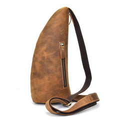 Cool Leather Sling Bag for Men Vintage Chest Crossbody Sling Bag For Men