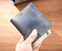Cool Leather Mens billfold Leather Wallets Men Small Bifold Wallets for Men