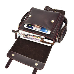Vintage Leather Messenger Bag Shoulder Bag CrossBody Bag For Men