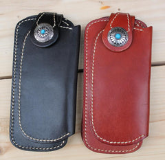 Handmade Biker Leather Chain Wallet Cool Bifold Long biker Wallet for Men