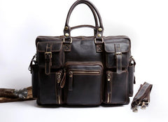 Genuine Leather Mens Cool Weekender Bag Travel Bag Duffle Bags Briefcase Messenger Bag for men