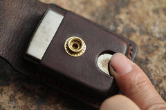 Cool Mens Leather Zippo Lighter Cases with Loop Zippo lighter Holder with clips