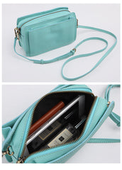 Cute Leather Womens Small Box Crossbody Bag Purse Zipper Shoulder Bag for Women