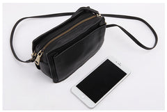 Cute Leather Womens Small Box Crossbody Bag Purse Zipper Shoulder Bag for Women