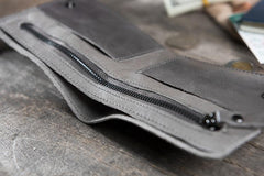 Cool Leather Mens Slim Small Wallet Men billfold Bifold Wallets for Men