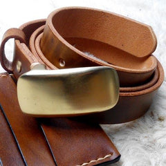 Handmade Leather Brown Mens Belt Leather Belt for Men