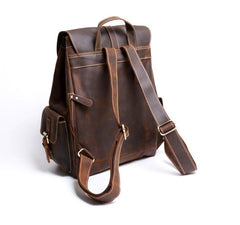 Vintage Leather Mens Backpack Satchel Brown School Backpack Travel Backpack for men