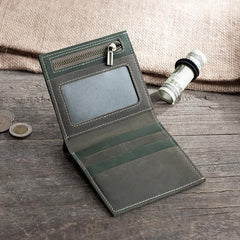 Cool Leather Mens Small Slim Wallet billfold Wallets Bifold for Men