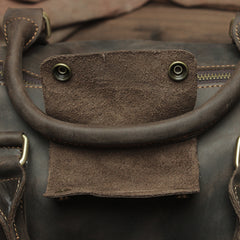 Leather Mens Weekender Bag Vintage Coffee Travel Bag for men