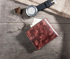 Handmade Leather Mens Cool Slim Leather Wallet Men Small Wallets Bifold for Men
