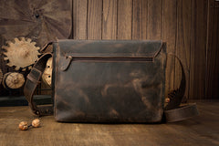 Cool Leather Coffee Mens Side Bag Messenger Bags Vintage Courier Bag for Men