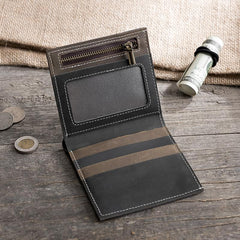 Cool Leather Mens Small Slim Wallet billfold Wallets Bifold for Men