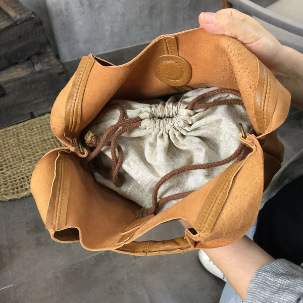 Handmade Genuine Leather Handbag Tote Bag Shopper Bag Shoulder Bag Purse For Women