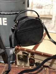 Leather Circle Bag Round Leather Crossbody Bag - Annie Jewel