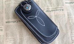 Cool Leather Mens Biker Chain Wallet Cool Handmade Long Biker Wallet with Chain