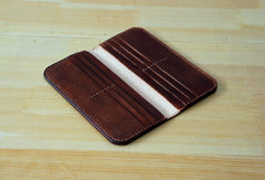 Handmade vintage purse leather wallet long phone wallet clutch wallet beige women men