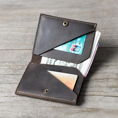 Cool Leather Mens Slim Small Leather Wallets Men billfold Bifold Wallet for Men