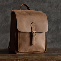 Vintage Brown Leather Mens Backpack Satchel Backpack School Backpack for men