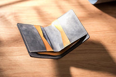 Cool Leather Mens billfold Leather Wallets Men Small Bifold Wallets for Men