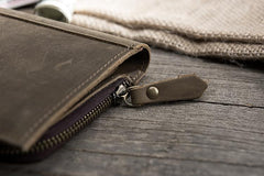 Leather Mens Long Wallet Cool Leather Wallet Long Bifold Wallets for Men